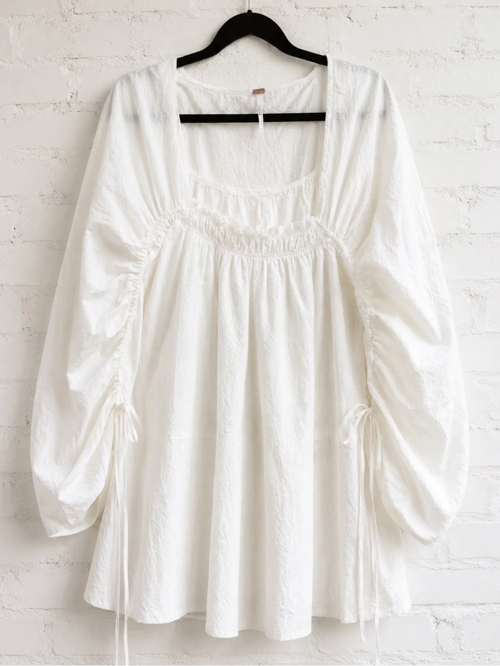 Free People Ivory Smocked Peasant Tunic